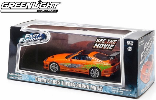 Greenlight 1/43 Toyota Supra Mk VI Orange 1995 - The Fast & Furi